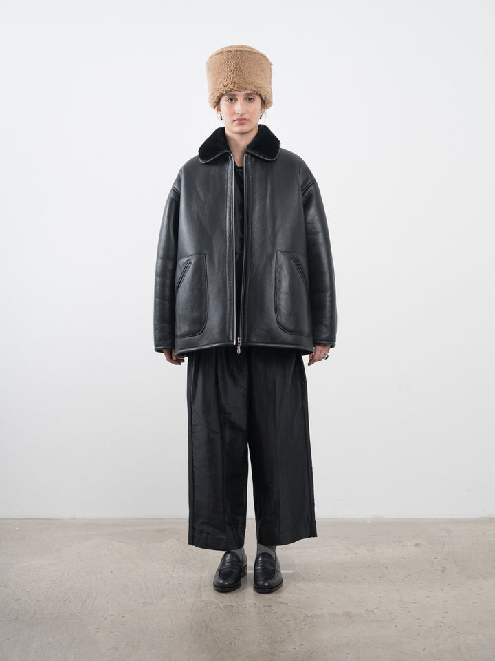 LEATHER BACK STRAIGHT HAIR RONNY JACKET