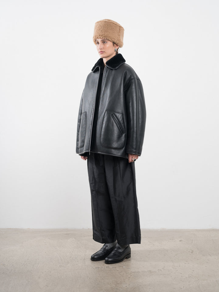 LEATHER BACK STRAIGHT HAIR RONNY JACKET