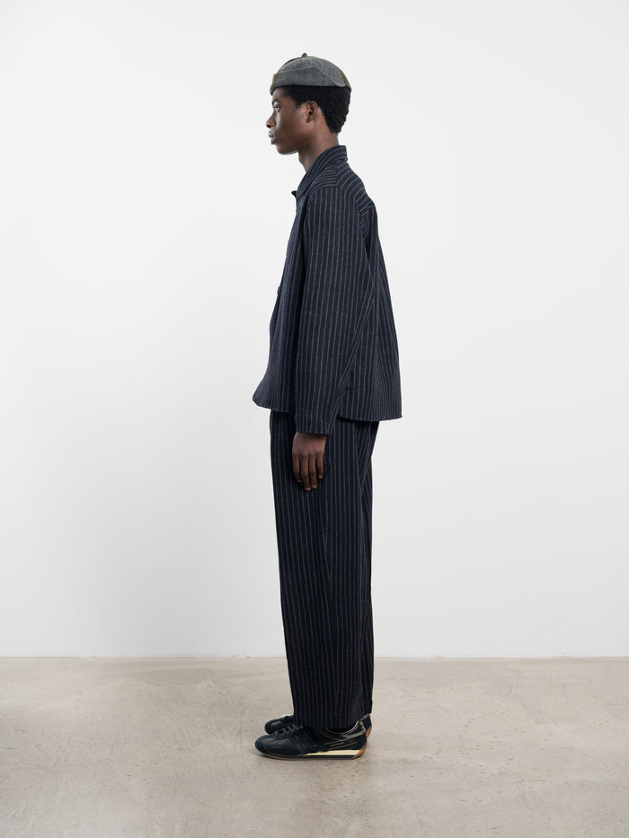Sandy Jacket - Navy/ Grey Wool Stripe