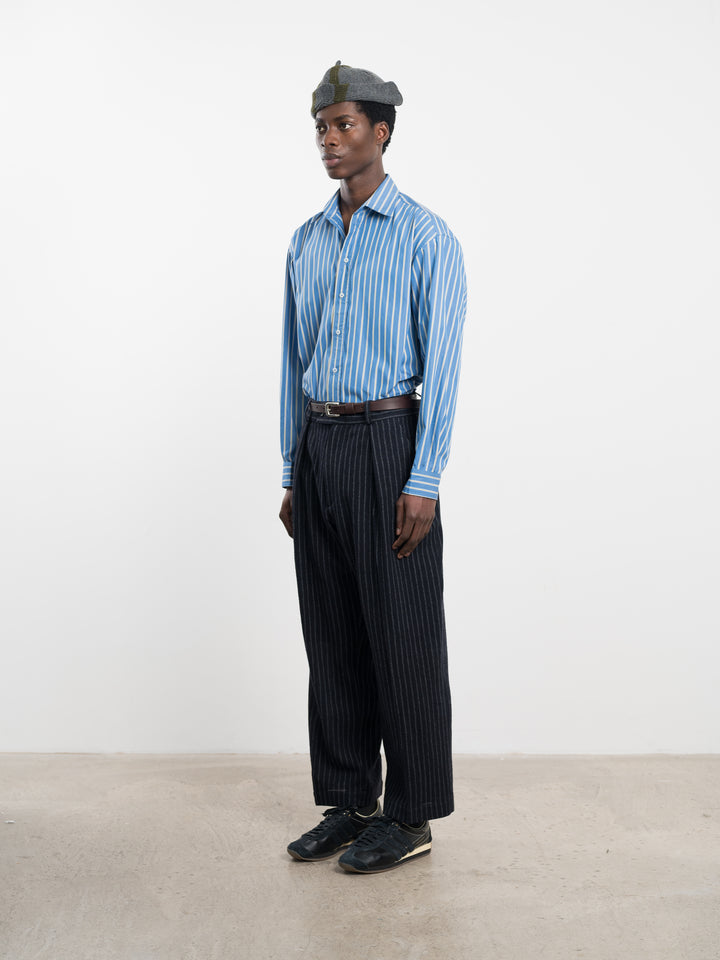 JAPANESE STRIPED BOUCLE SILAS TROUSER