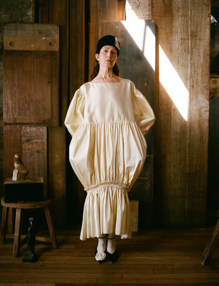NANCY DRESS - IVORY DUPION