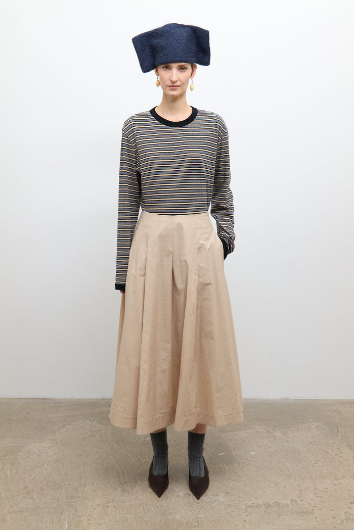 Long Stevie Skirt - Sand/Oat Check
