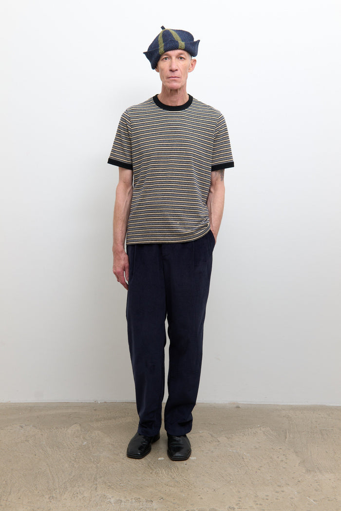 Unisex Japanese Jersey Short Sleeve T Shirt - Blue Stripe