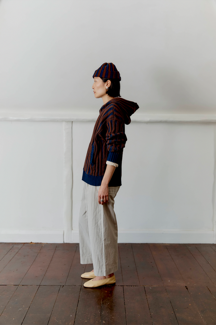 Luna Trouser - Bark/Natural Stripe