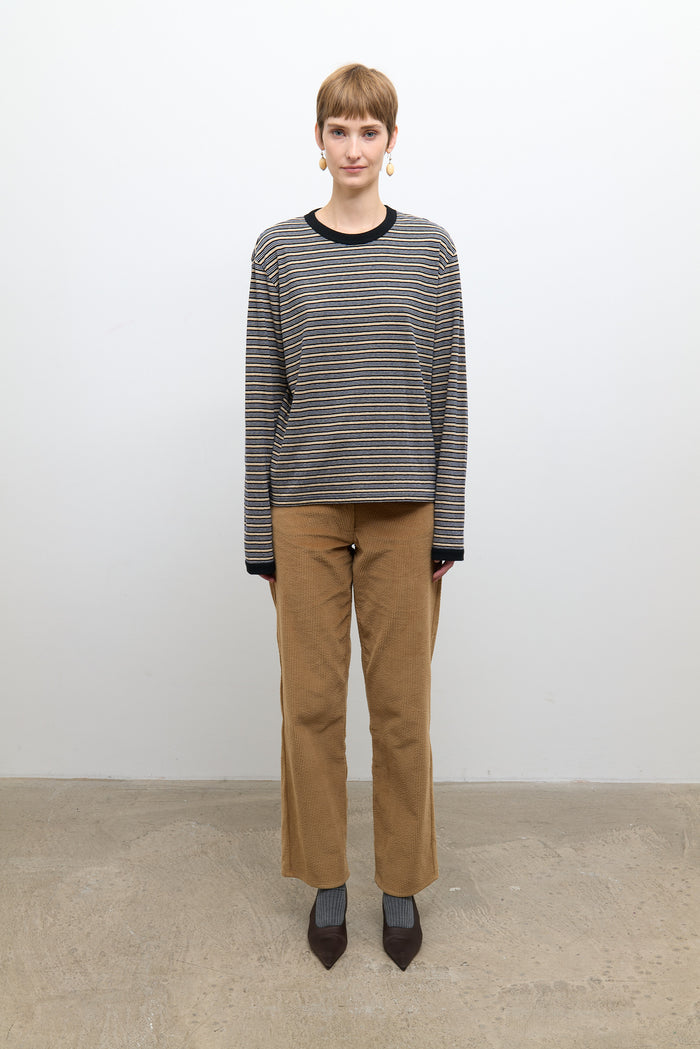 Unisex Japanese Jersey Long Sleeve T Shirt - Blue Stripe