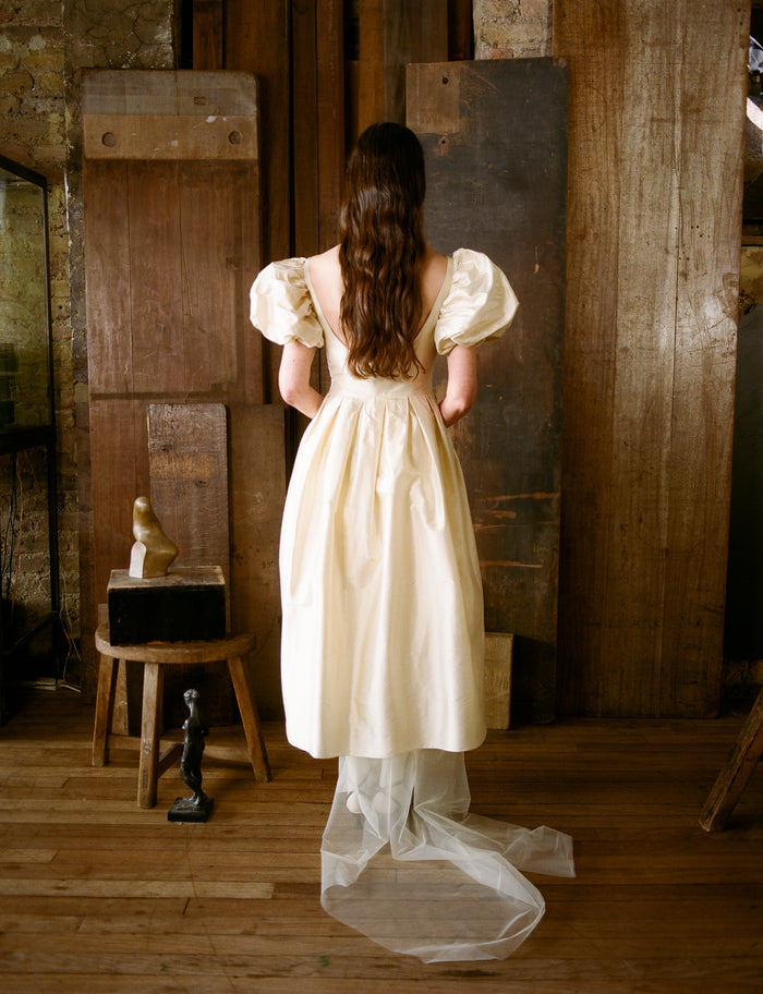 Theadora Dress - Ivory Dupion