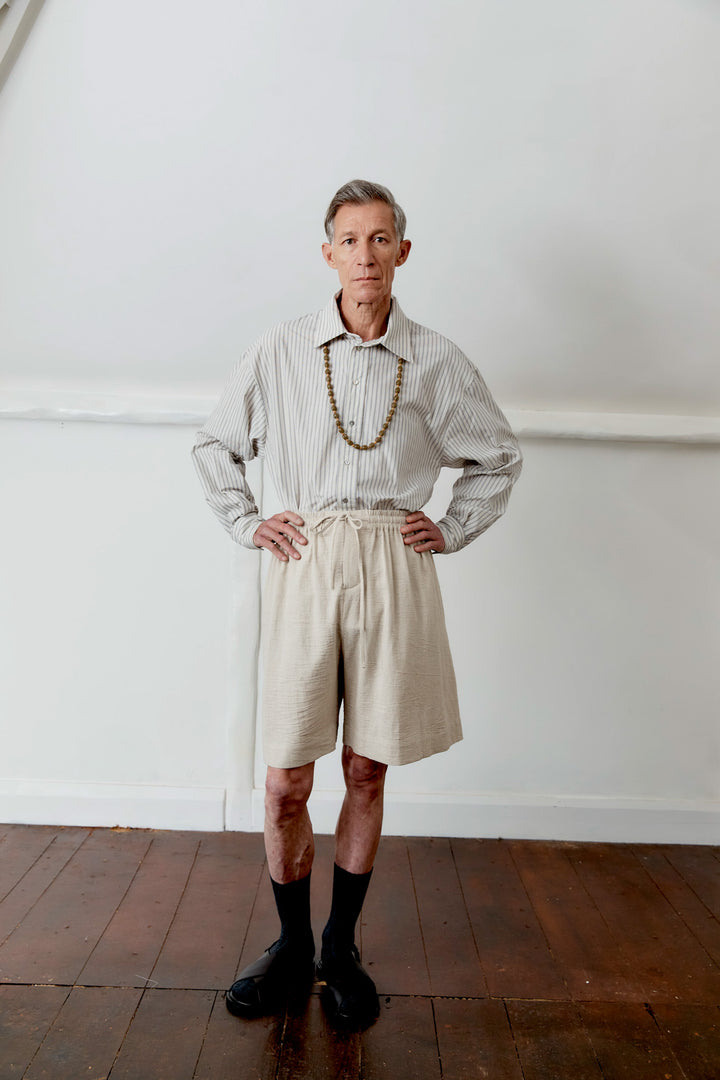 JAPANESE HAND DYED STITCH COTTON MENS HILDA SHORT