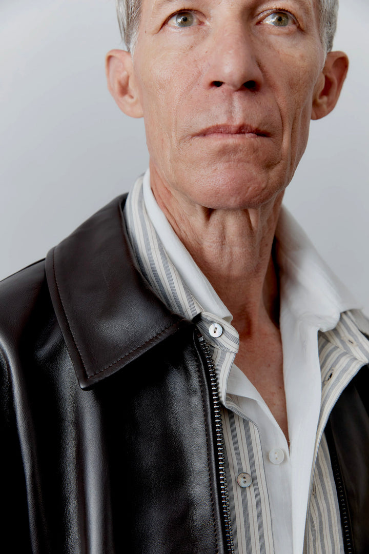 NAPPA LEATHER ZIP-UP SANDY JACKET