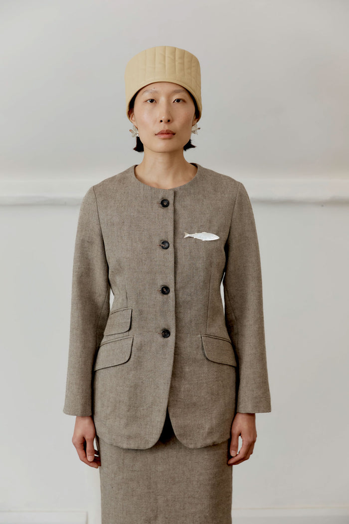 Constance Jacket - Chocolate/Natural Twill
