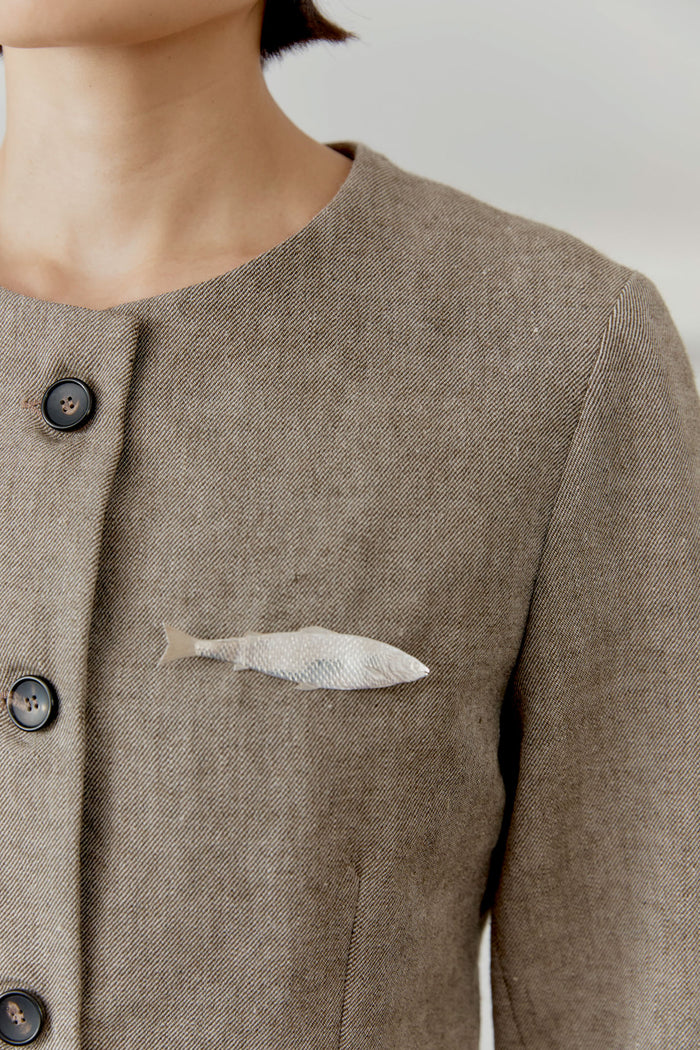 Constance Jacket - Chocolate/Natural Twill