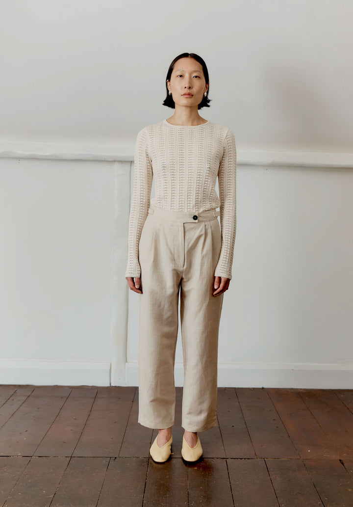 BRITISH LINEN WOOL BLEND ENYA TROUSER