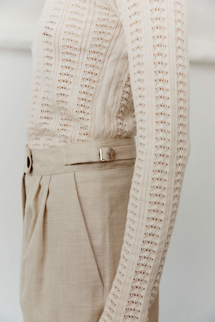 BRITISH LINEN WOOL BLEND ENYA TROUSER