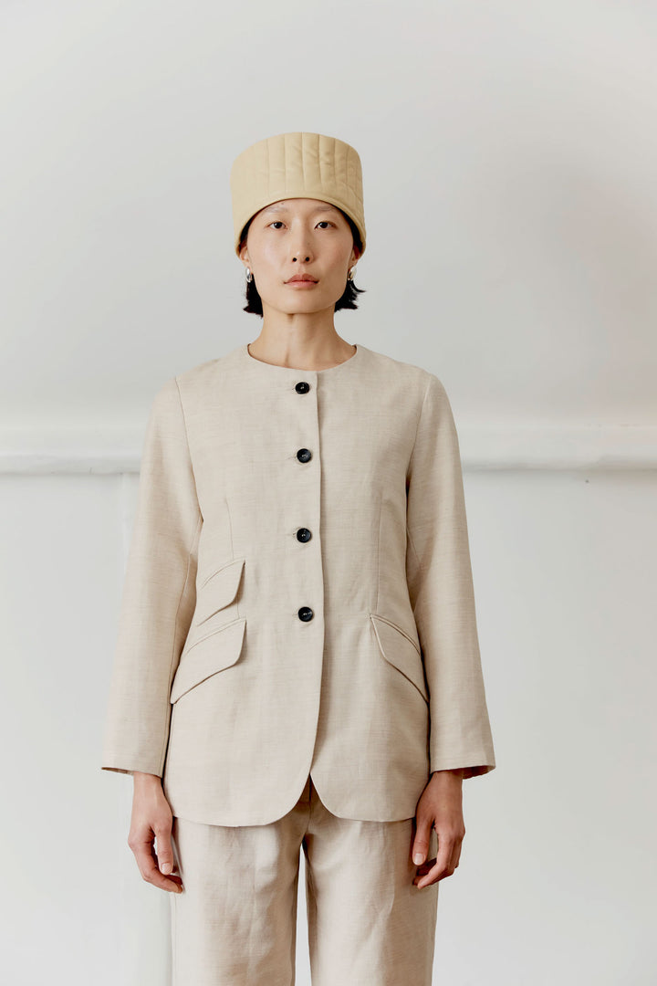 BRITISH LINEN/WOOL CONSTANCE JACKET