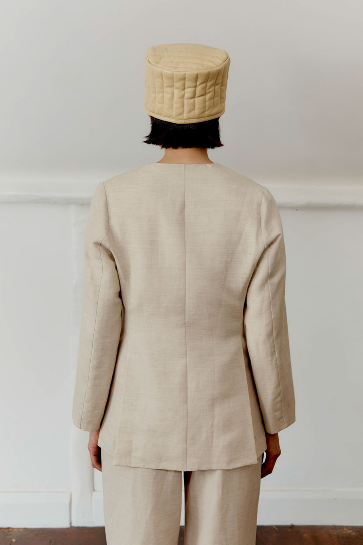 BRITISH WOOL/LINEN BLEND CONSTANCE JACKET