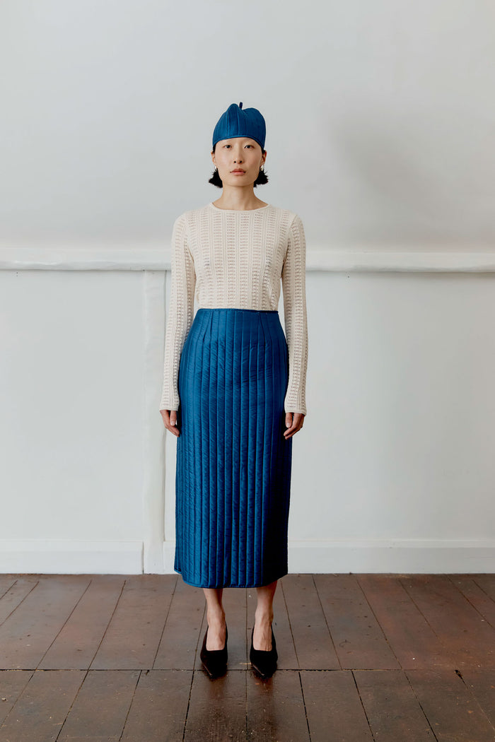 Quilted Silk Dupion Sadie Skirt