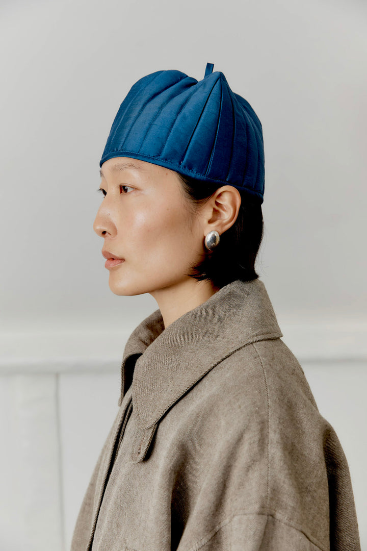 QUILTED SILK DUPION TEA COSY HAT