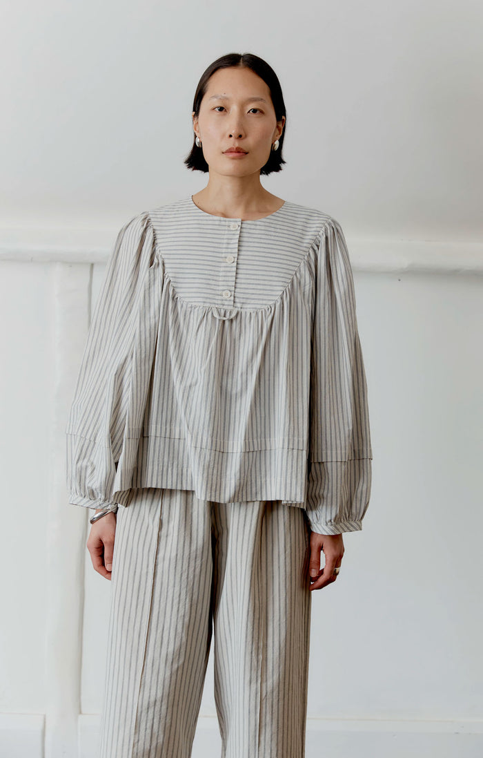 Japanese Washed Typewriter Cotton Romy Top