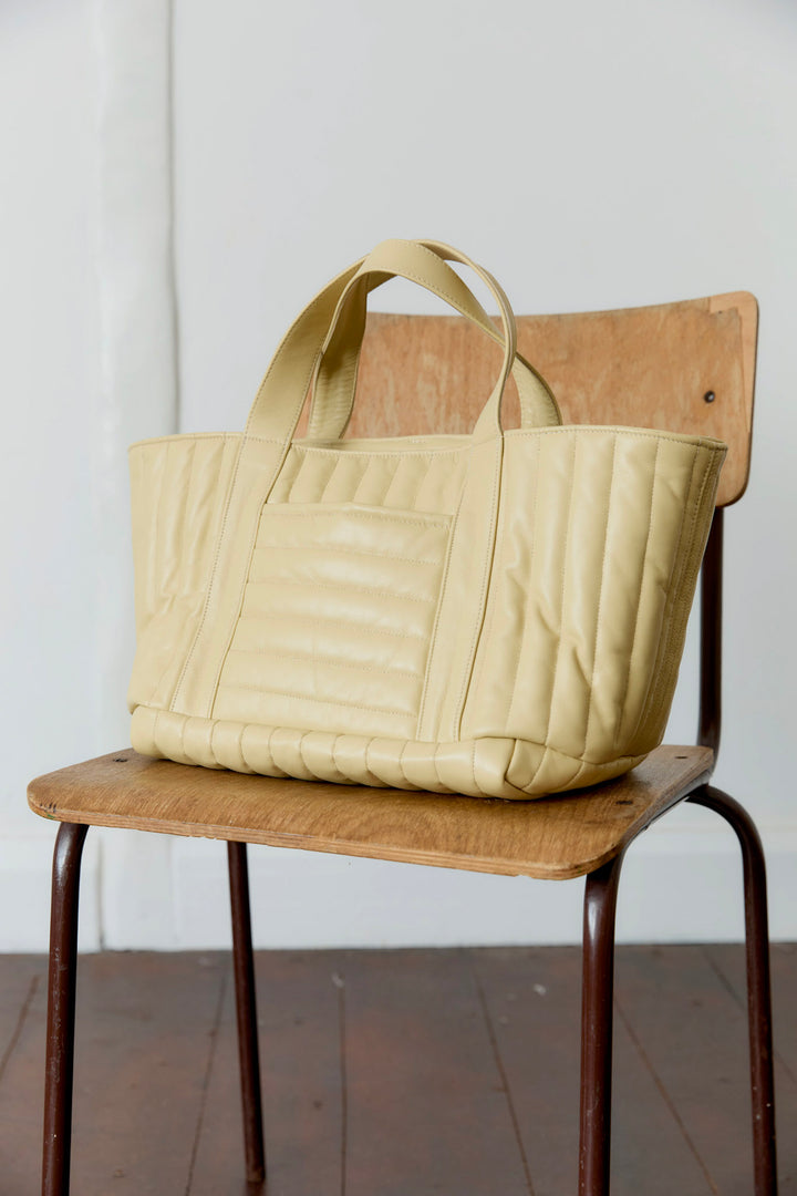 QUILTED LEATHER MINI TOTE BAG