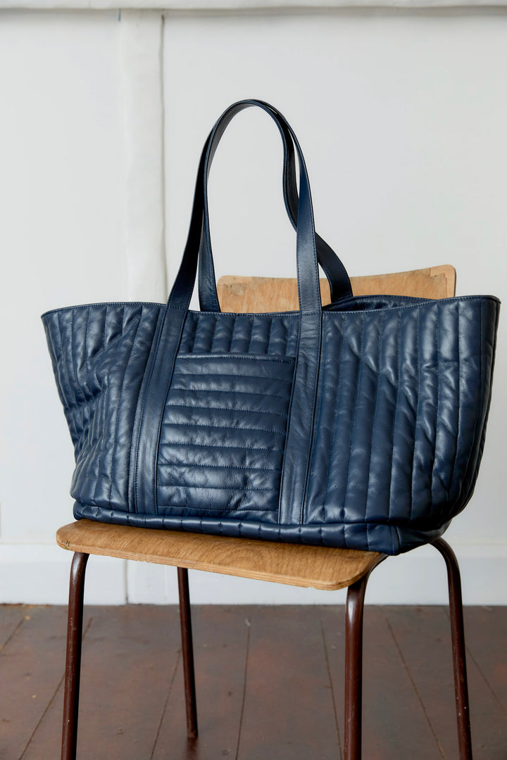 QUILTED LEATHER LARGE TOTE BAG