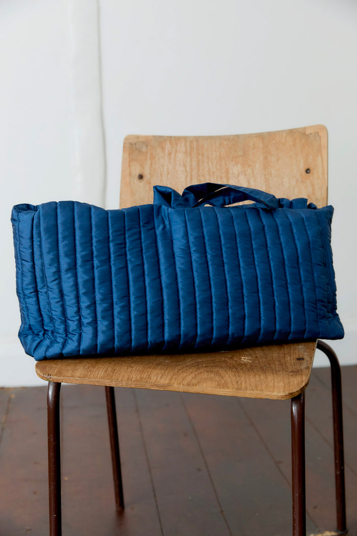 Quilted Silk Dupion Large Clutch Bag