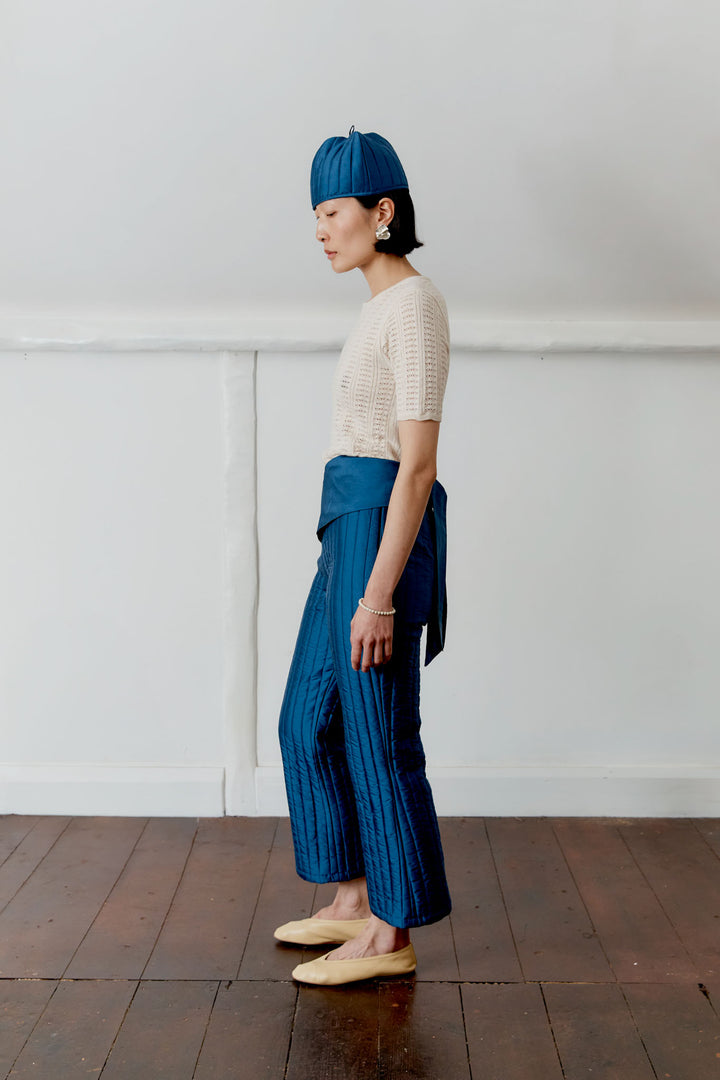 QUILTED SILK CARMEN TROUSER