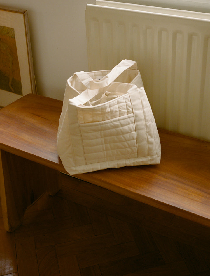 QUILTED BRITISH DRY OILSKIN MINI TOTE BAG