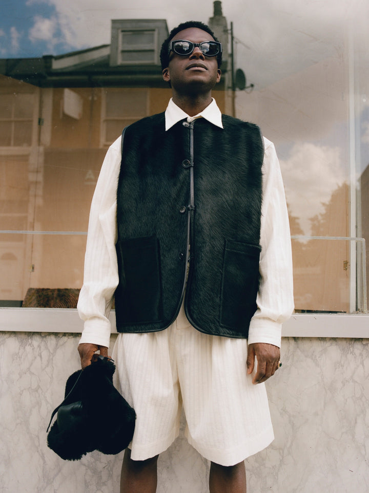HAIR ON LEATHER HIDE RIVER VEST