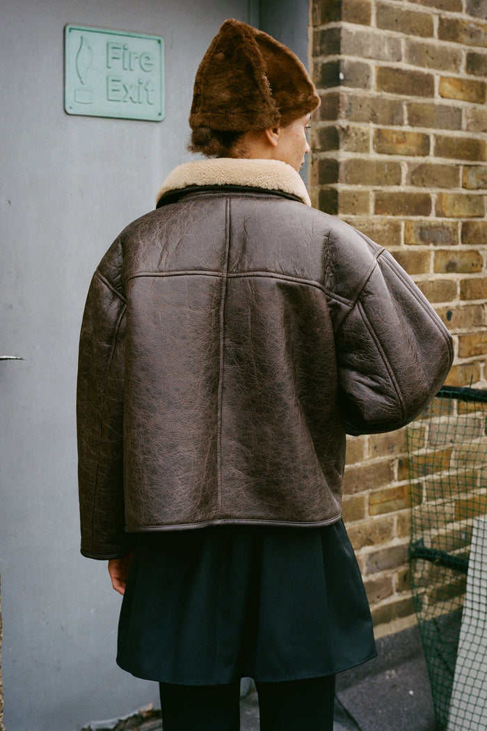 Flying Jacket - Brown Apple Crack Shearling