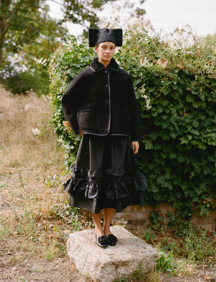 Avis Jacket - Black Shearling