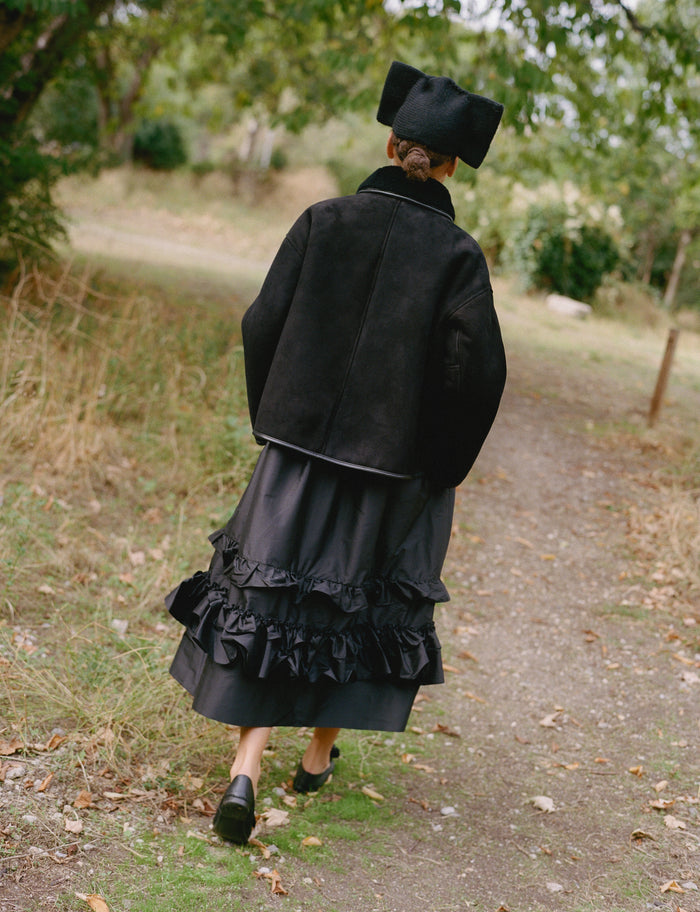 Avis Jacket - Black Shearling