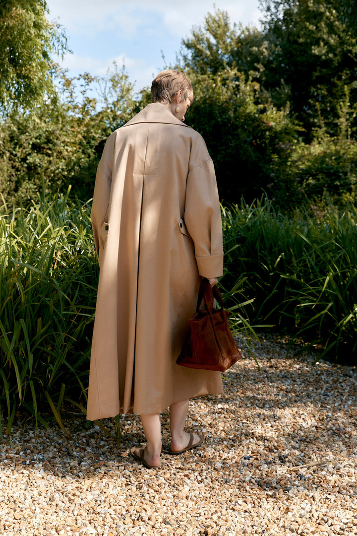 BRITISH COTTON GABARDINE AGNES DOUBLE BREASTED MAC