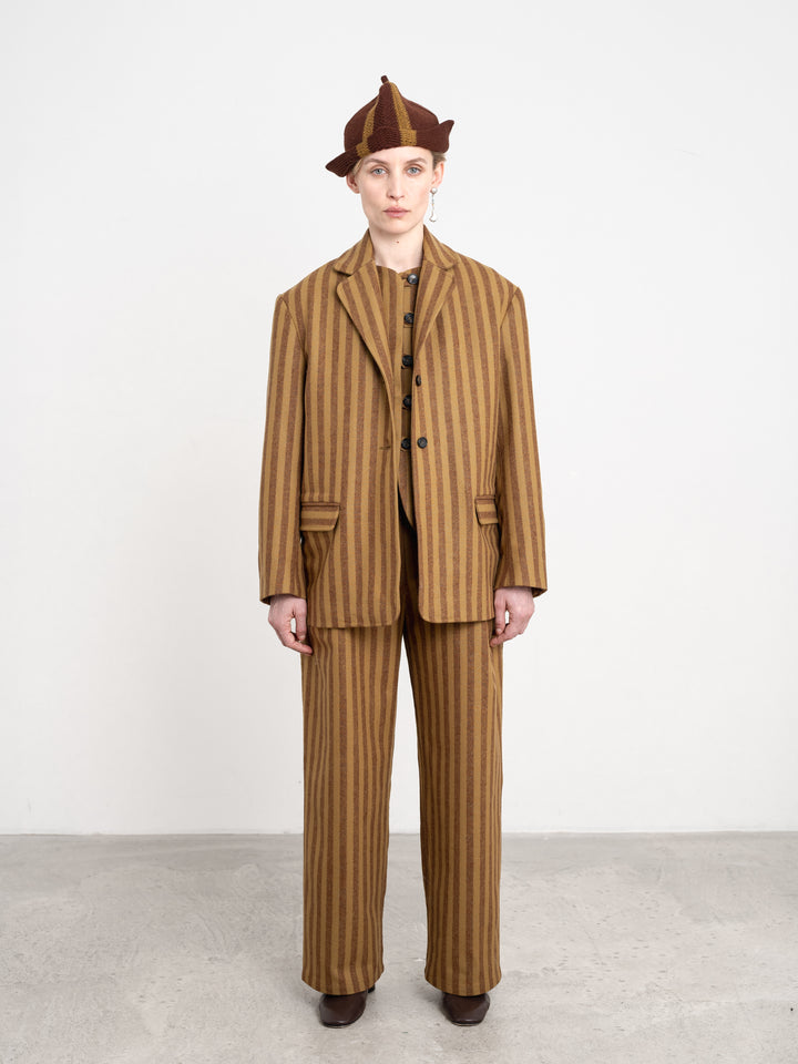 PORTUGUESE STRIPED WOOL ANDIE BLAZER