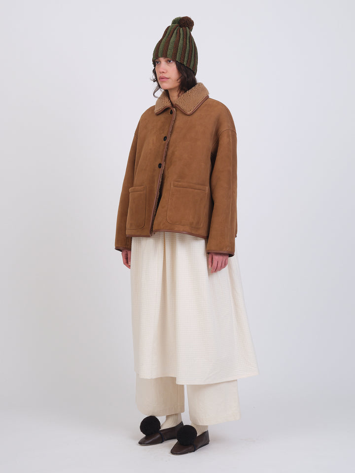 SUEDE BACK CURLY SHEEPSKIN AVIS JACKET