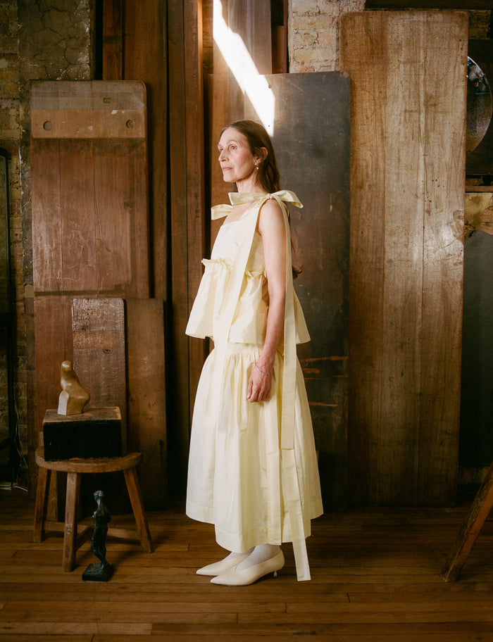 Mae Skirt - Cream Silk Taffeta