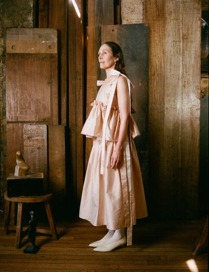 Mae Skirt - Eggshell Dupion