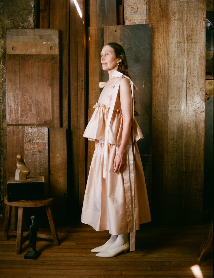 Mae Skirt - Eggshell Dupion