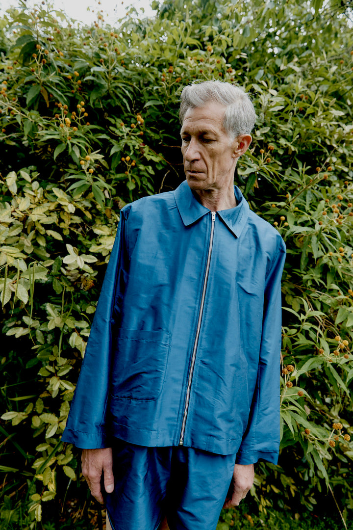 SILK DUPION ZIP-UP SANDY JACKET