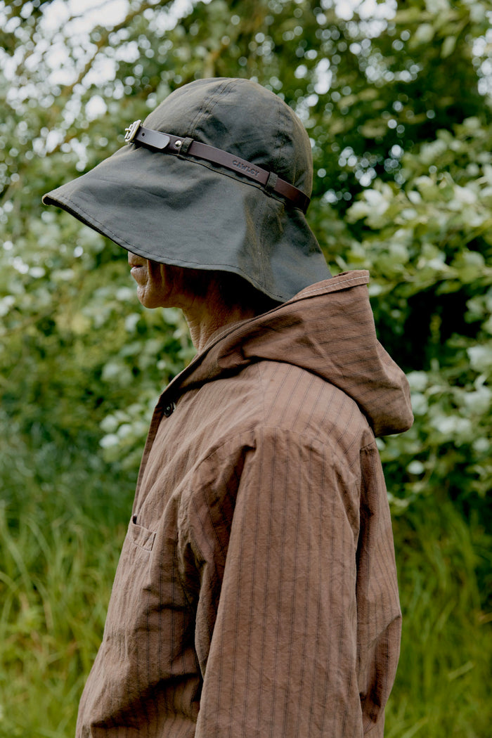 British Waxed Oilskin Belted Sun Hat