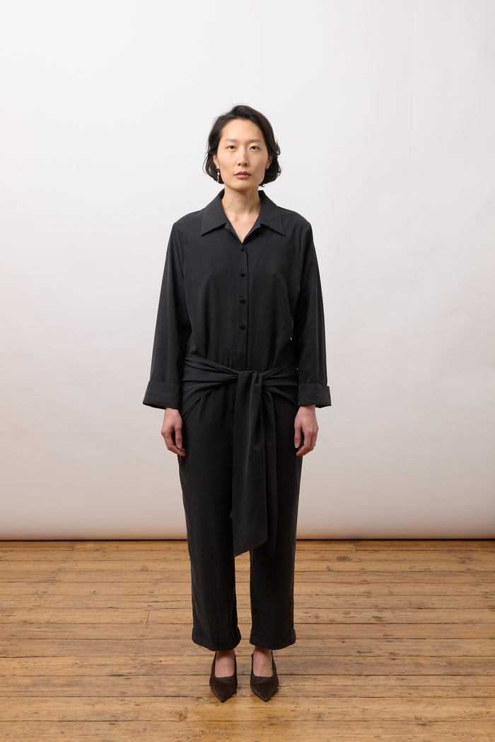 Claudia Jumpsuit - Black Silk