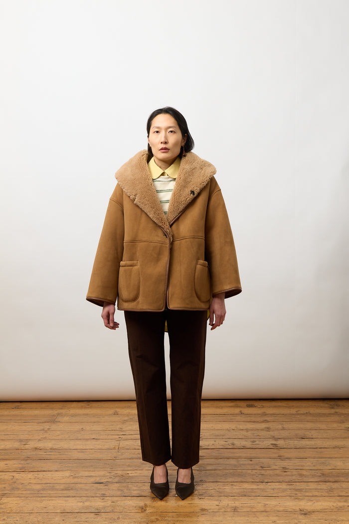 Holland Coat - Tan Shearling