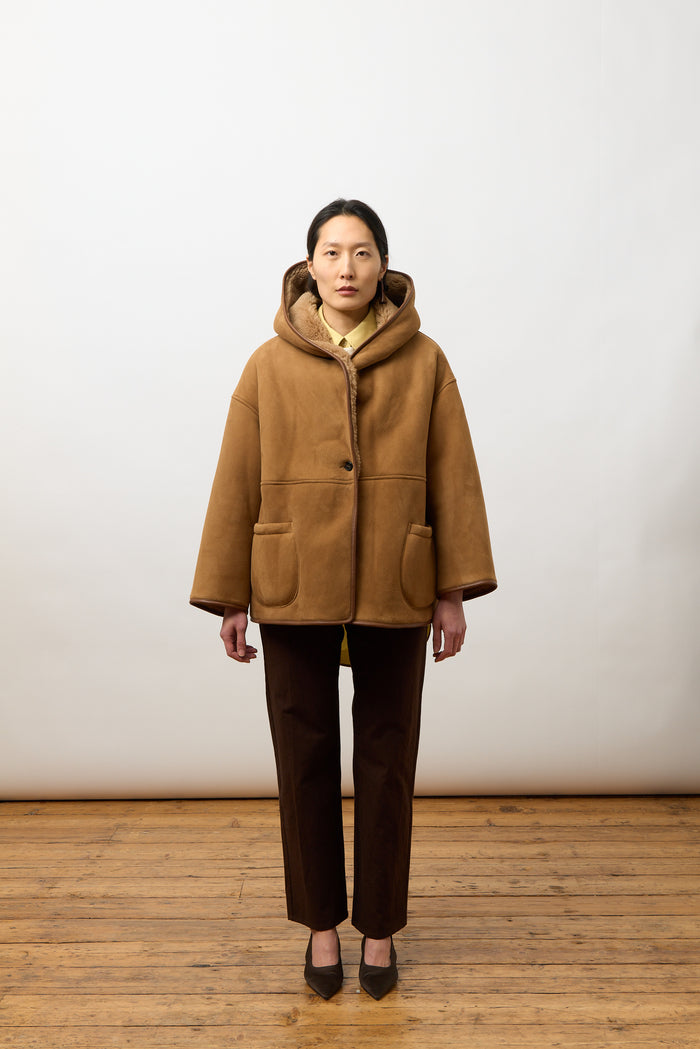 Holland Coat - Tan Shearling