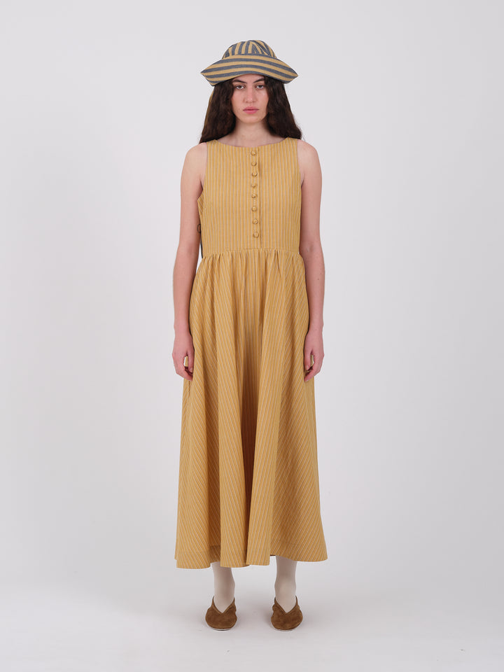JAPANESE STRIPED COTTON HENRY DRESS