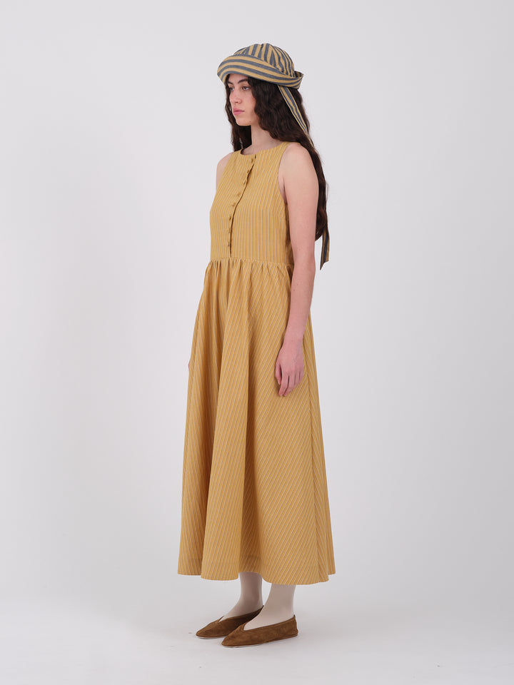 JAPANESE STRIPED COTTON HENRY DRESS