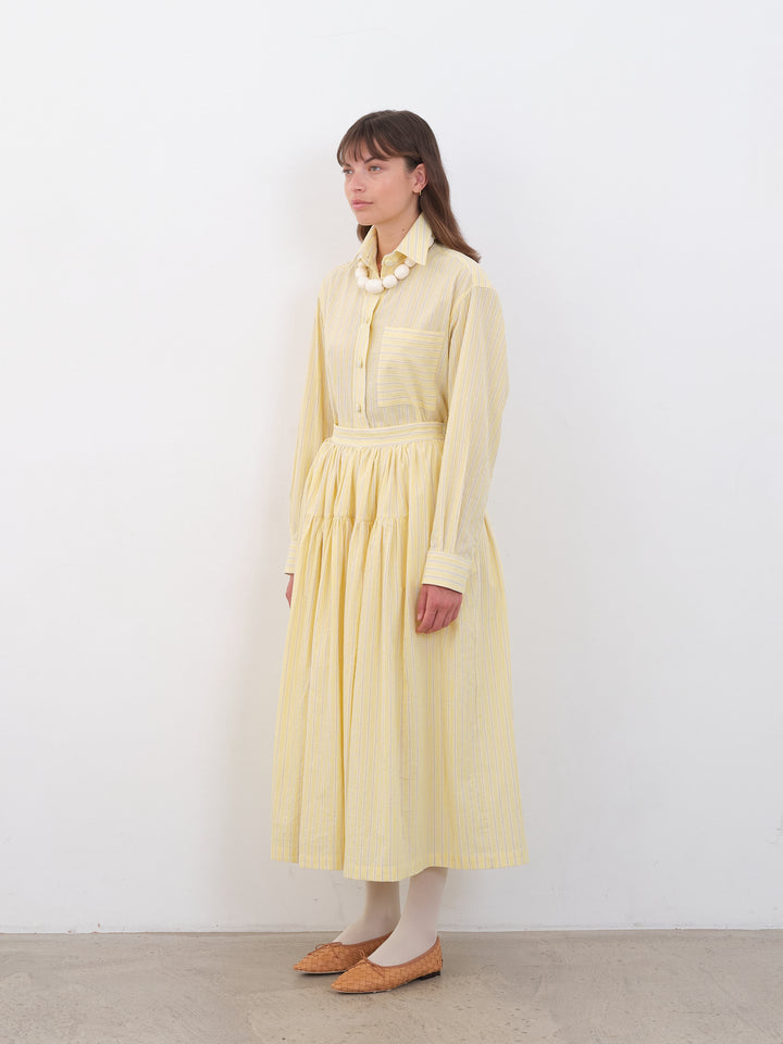 JAPANESE MUGWASHER STRIPE PANEL SKIRT