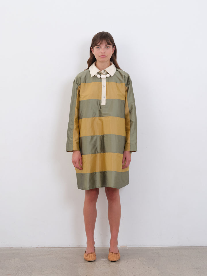 SILK DUPION RUGBY DRESS