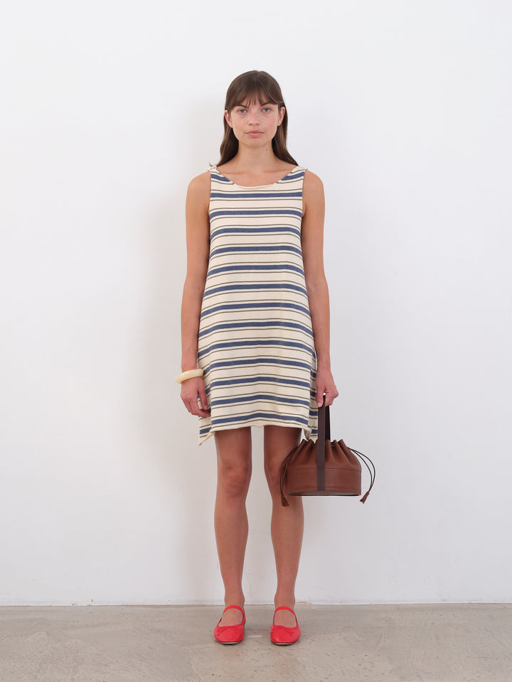 COTTON STRIPED THEA KNIT MINI DRESS