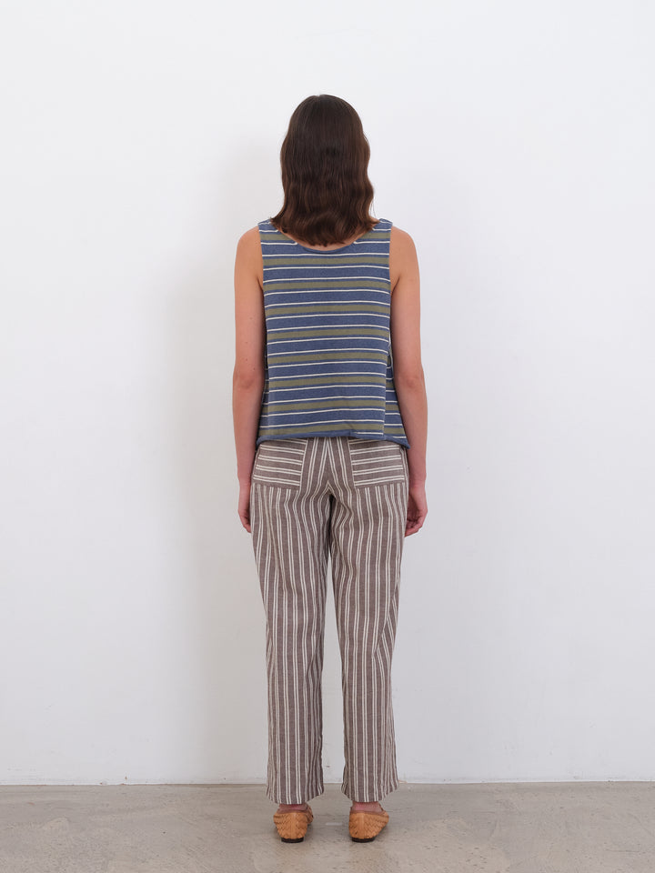 COTTON STRIPED THEA KNIT TOP