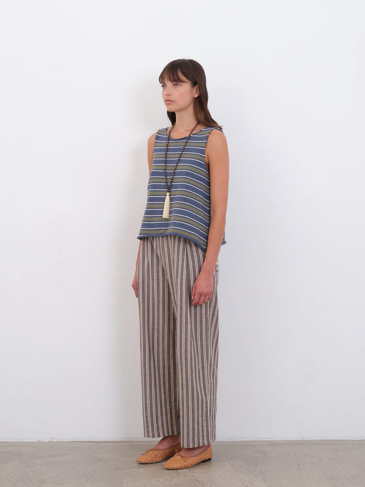 COTTON STRIPED THEA KNIT TOP