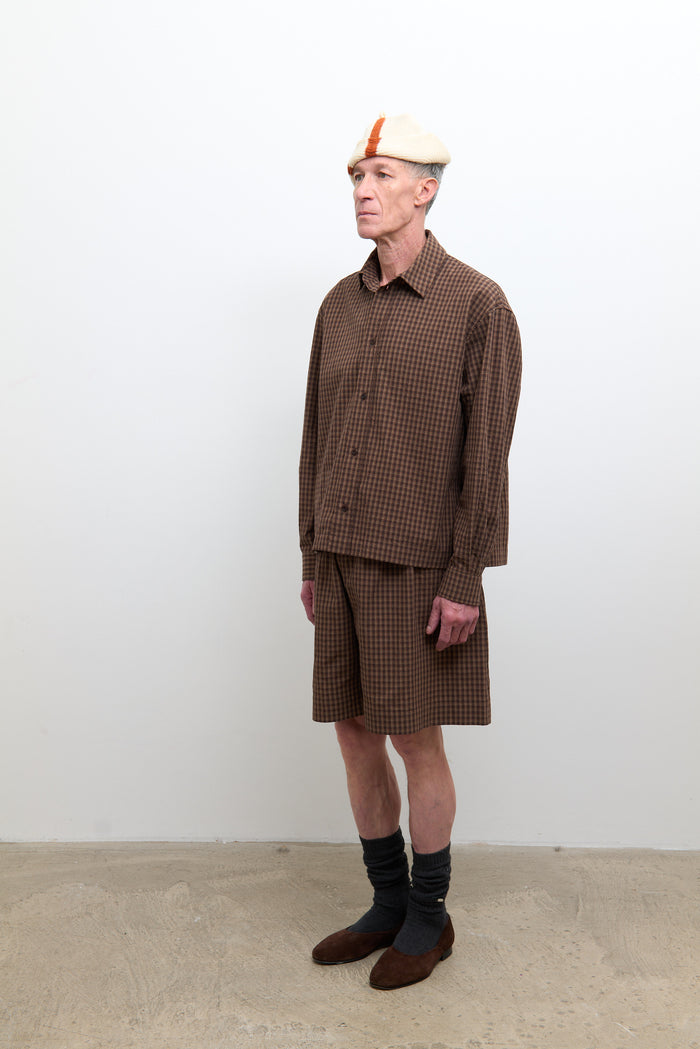 Dennis Shirt - Chocolate/Carrot Check
