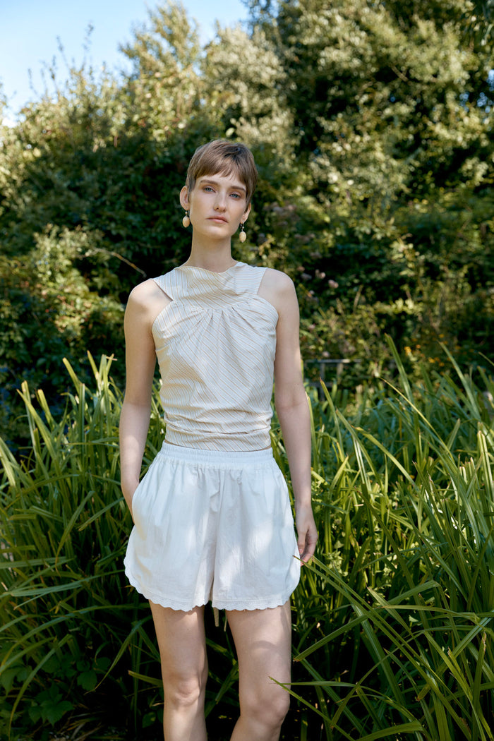 Japanese Cotton Poplin Martina Short With Trim